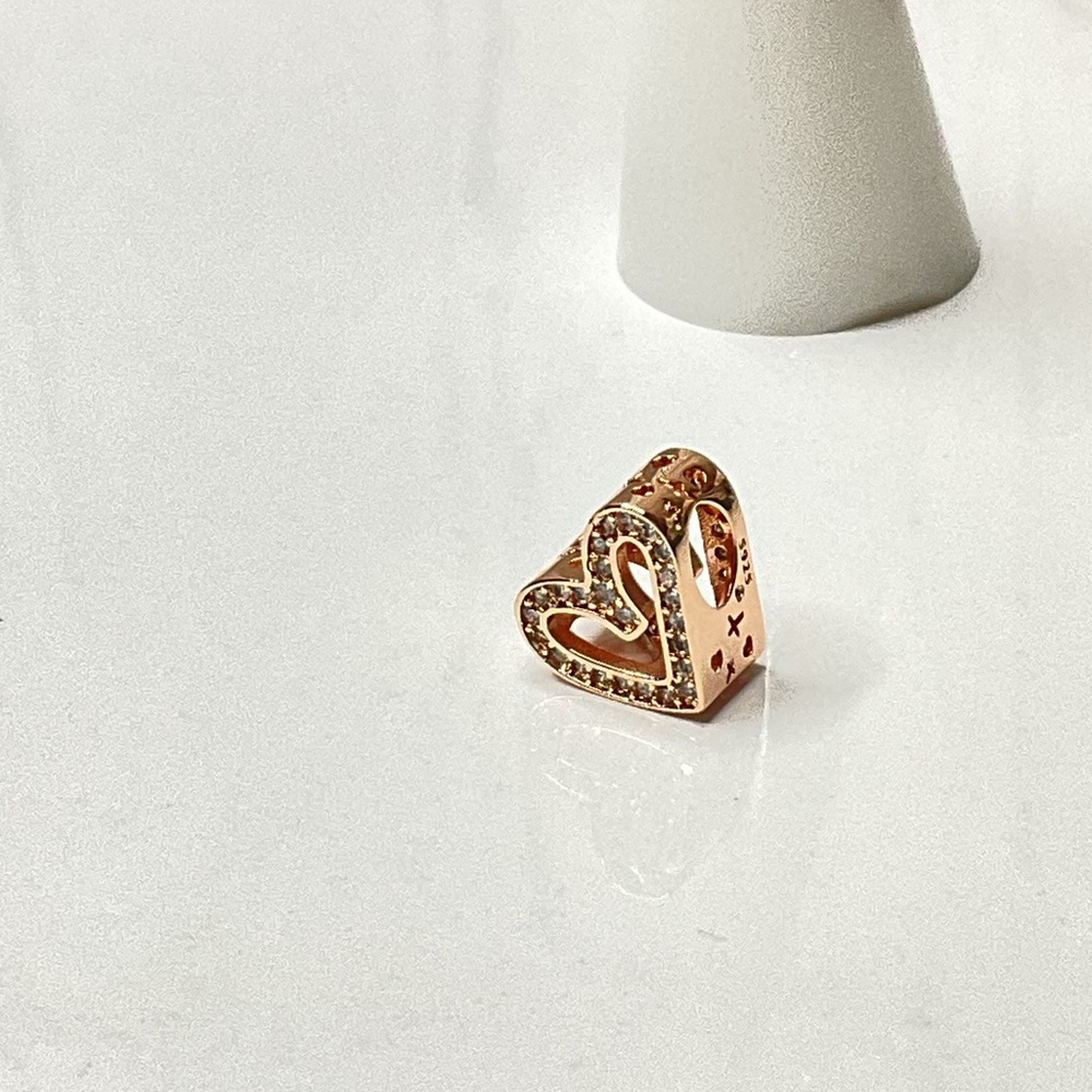 🐘🐘 14K Rose Gold Plated Sterling Silver Freehand Heart Charm - Picture 11 of 12